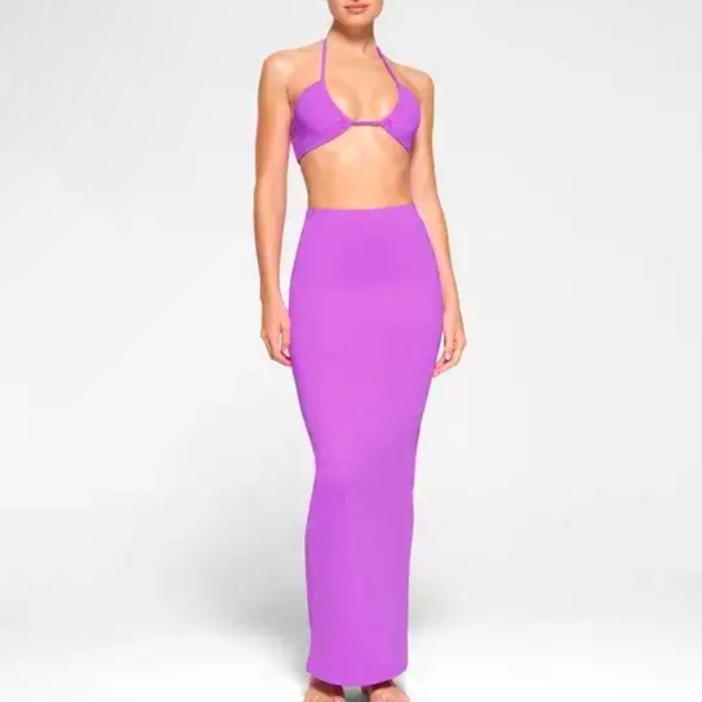 Sw17.  Skims violet 💟signature swim long tube skirt XS  NWT